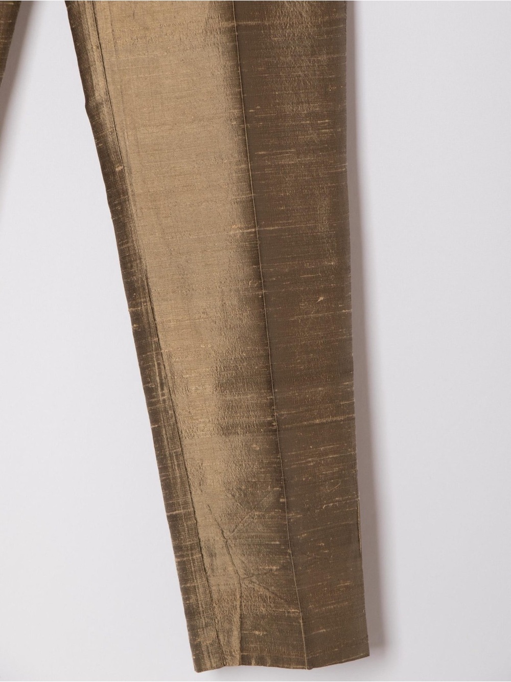 BASLER Black Label Tan Faux Silk Dupioni Straight Leg Trouser Pants Size 36 US 6 - Picture 3 of 8